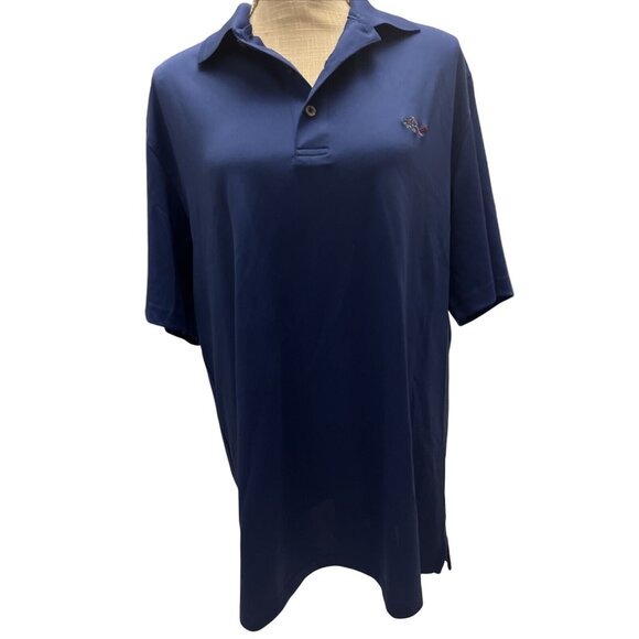Greg Norman Blue Polo Shirt Mens L Shark Logo Lightweight & Play Dry Technology - Picture 1 of 9